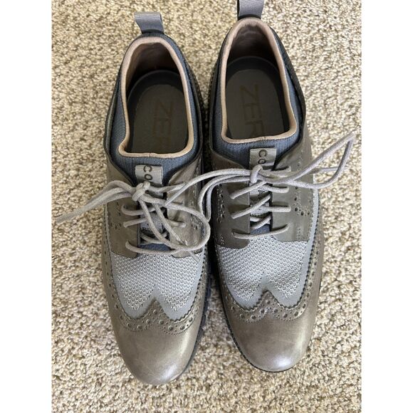 Cole Haan Zerogrand Wingtip Oxford Dress Shoes Ivory Barley Mens Size 9 - Picture 8 of 11